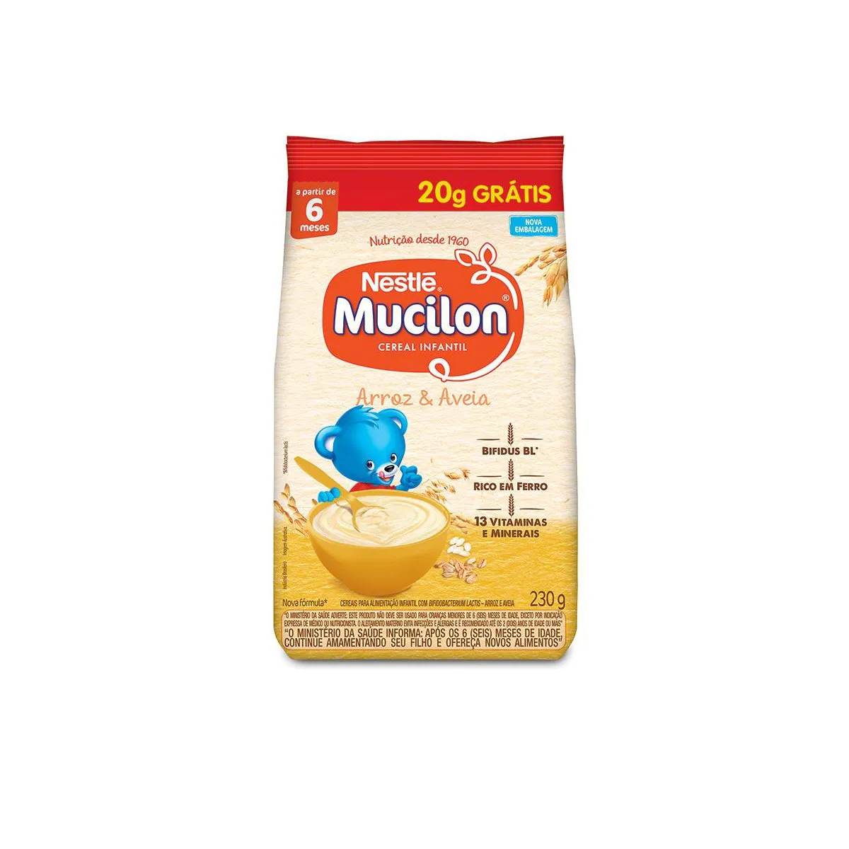 MUCILON ARROZ E AVEIA 180G